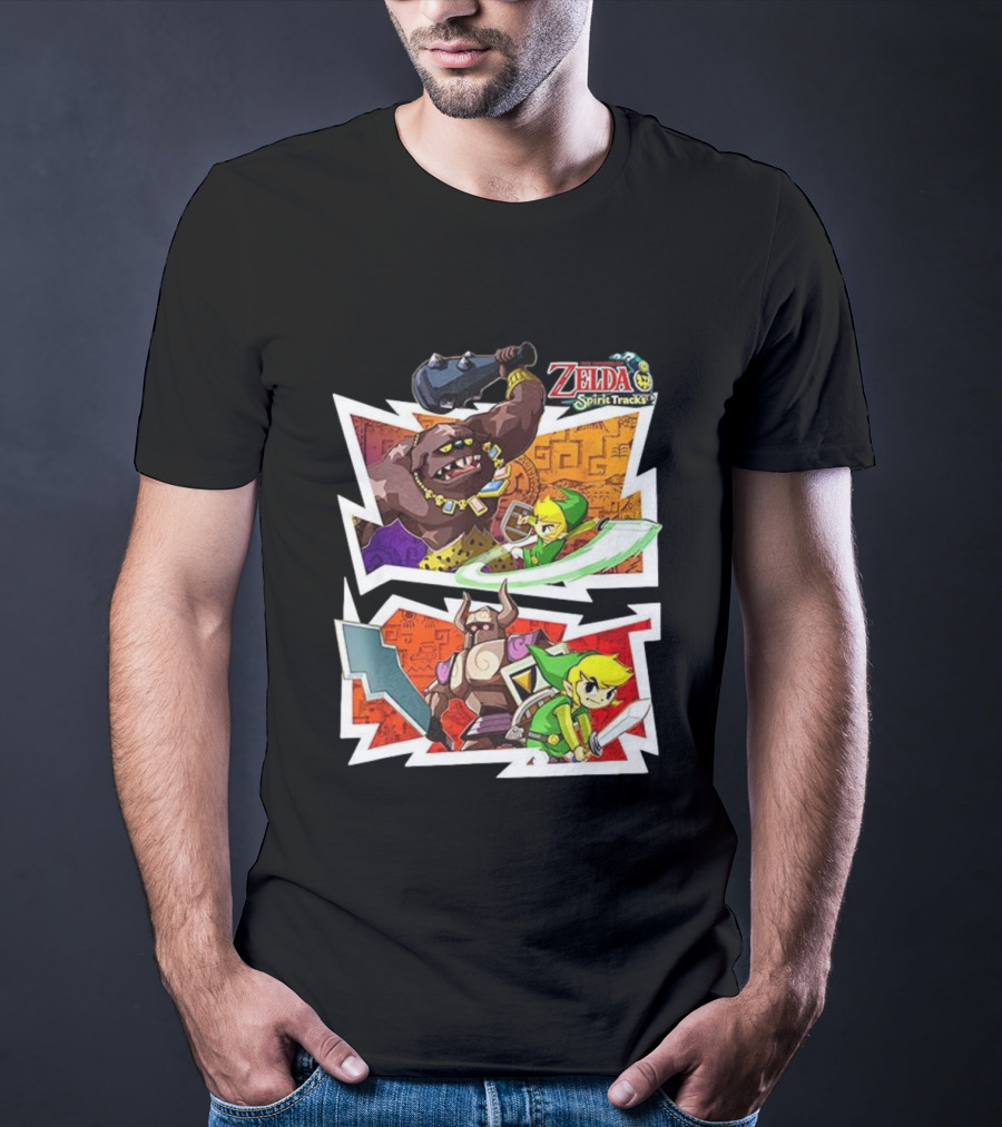 The Legend Of Zelda Spirit Tracks Link Battles Illustrations T-Shirt