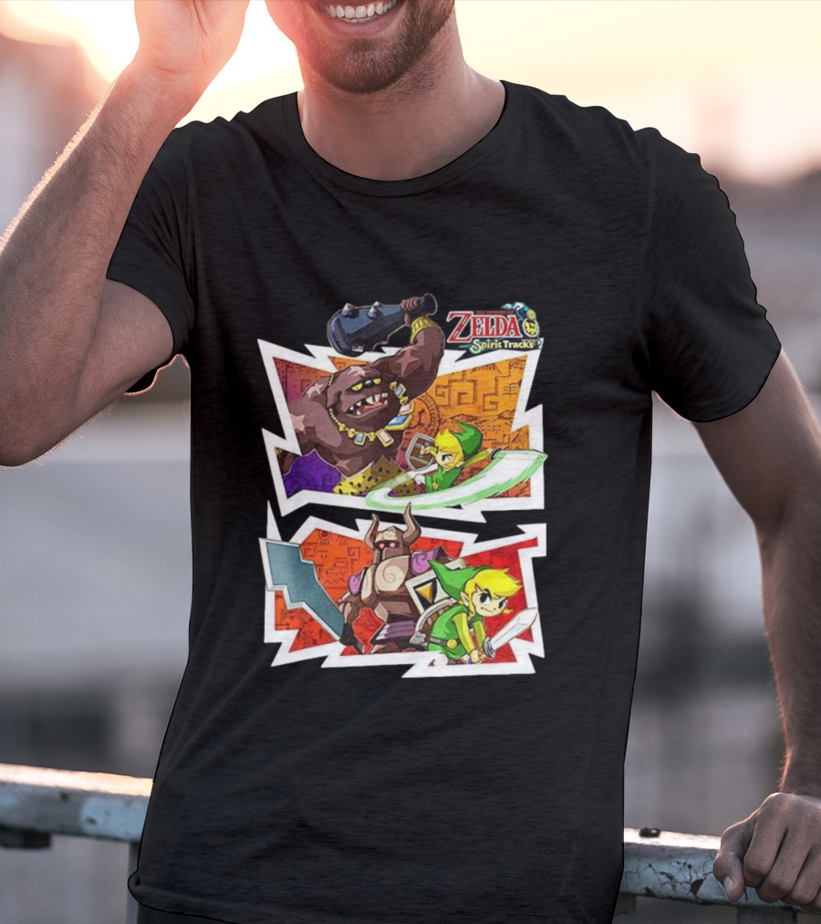 The Legend Of Zelda Spirit Tracks Link Battles Illustrations T-Shirt