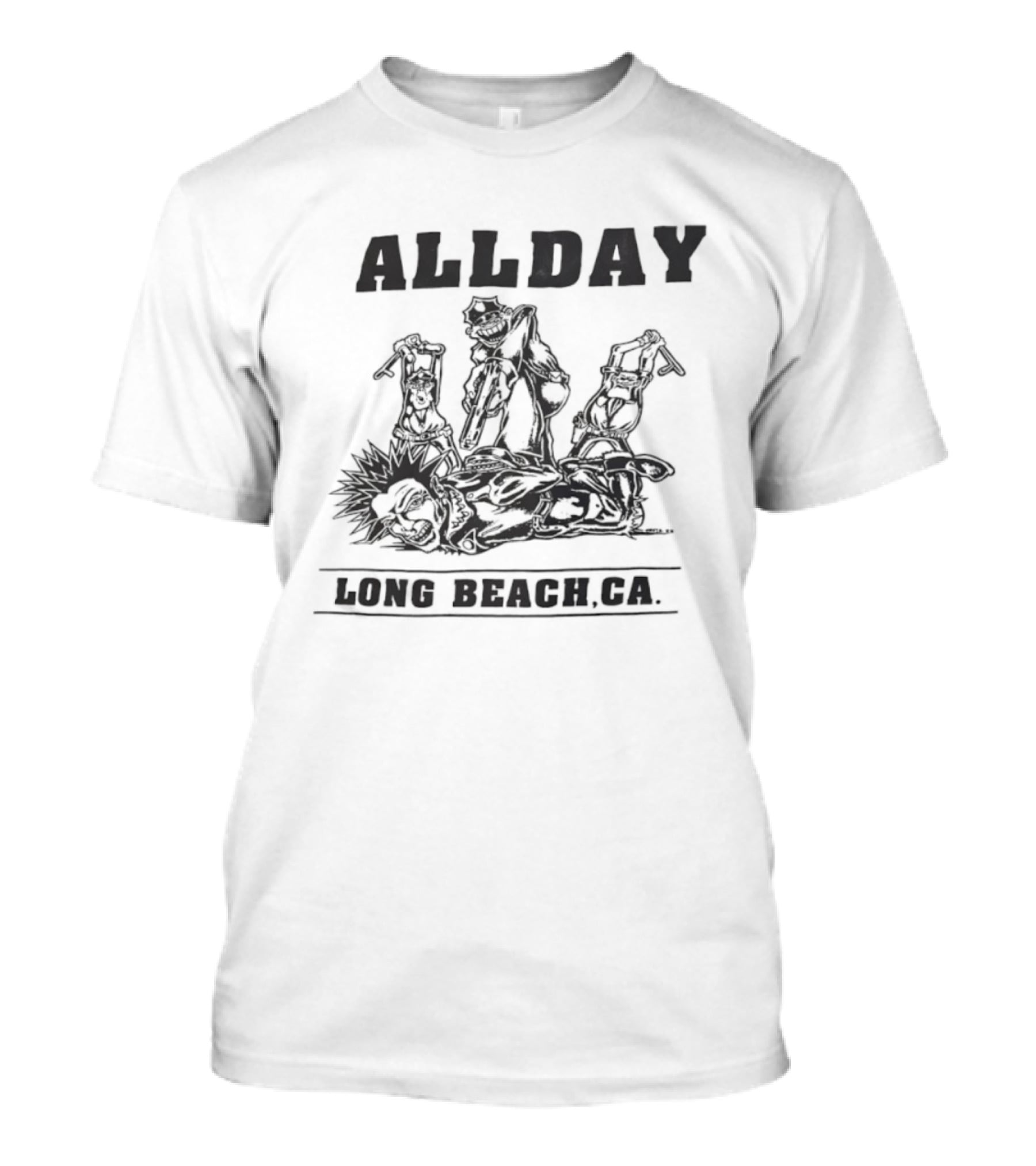 Allday Long Beach California Tour 1992 Vintage Style Graphics T-Shirt