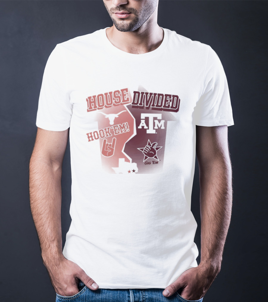 House Divided Texas Longhorns Horns Up Vs Texas A&M T-Shirt