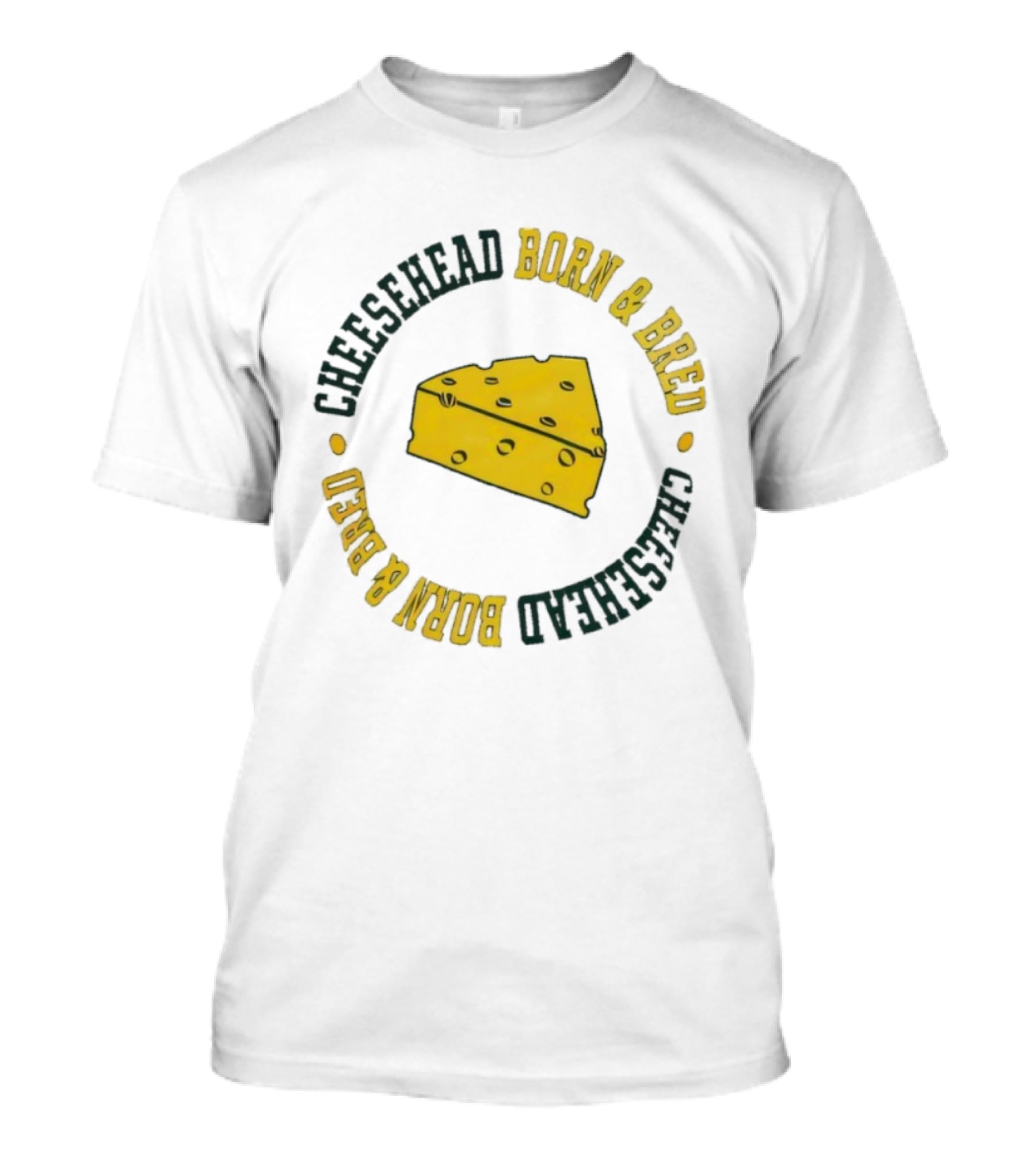 Cheesehead Born And Bred Packers Fan Pride Vintage Style T-Shirt