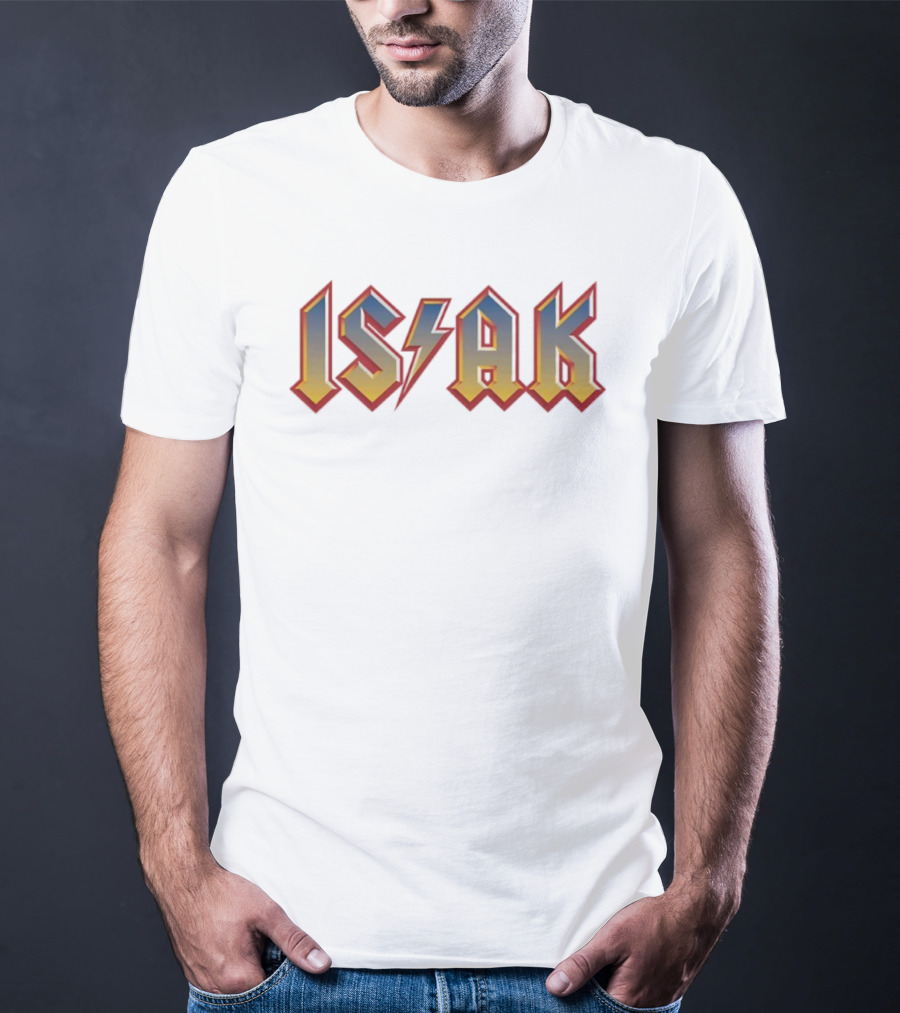 ISAK Lightning Bolt Style Retro Bold Text T-Shirt