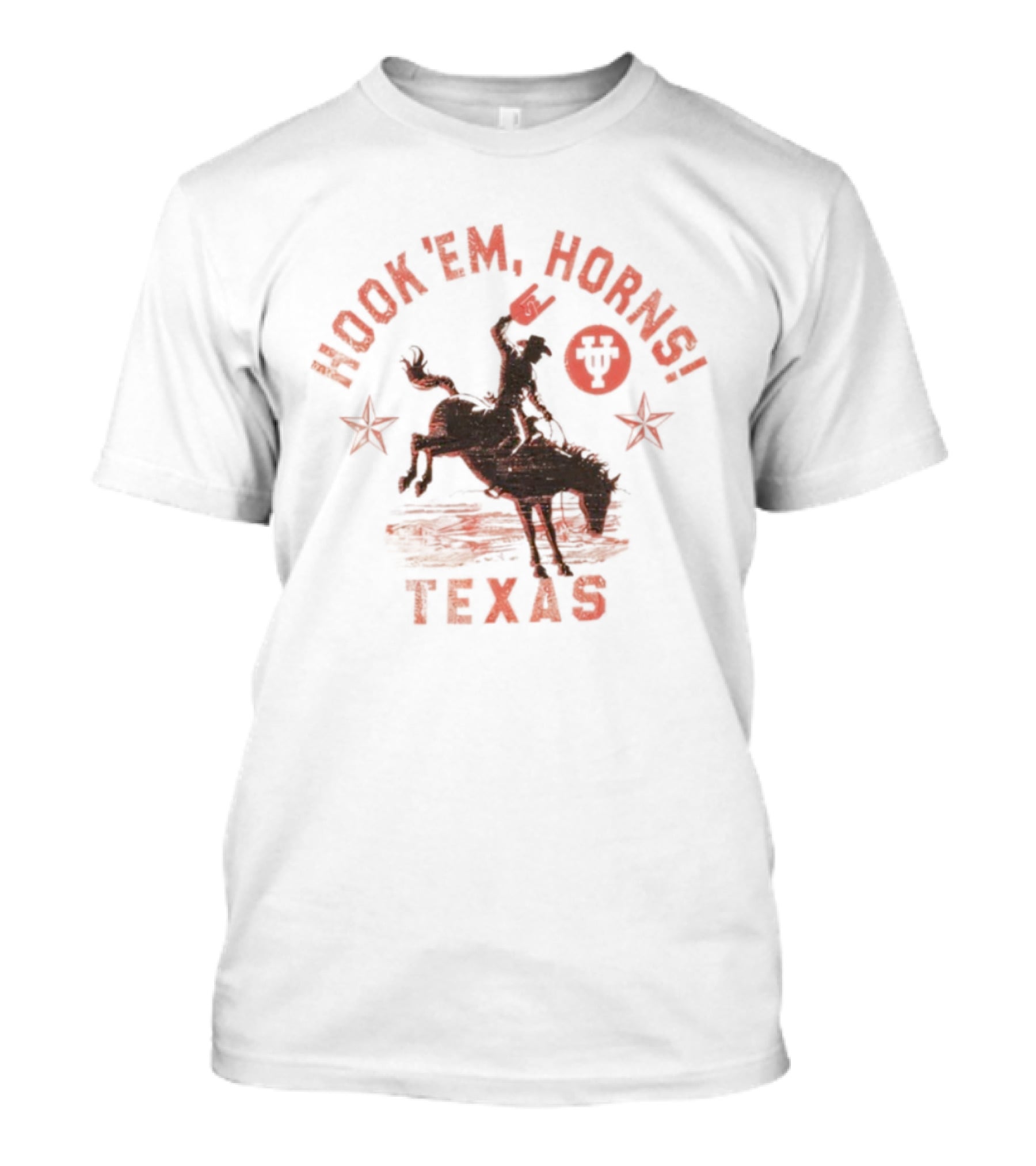 Hook’em Horns Texas Longhorns Cowboy Riding T-Shirt
