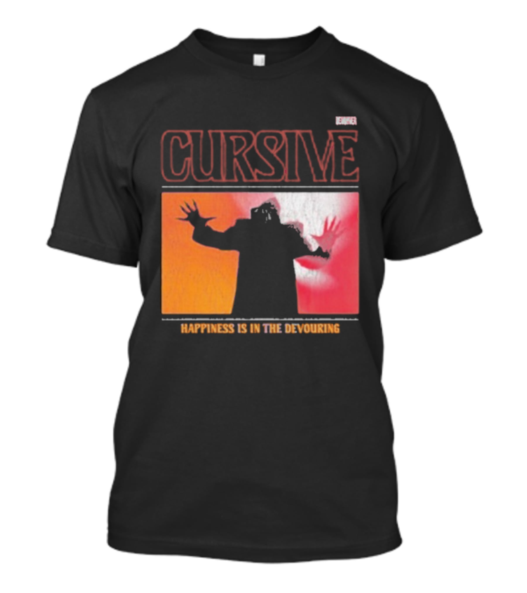 Cursive Happiness Is In The Devouring Silhouette And Vibrant Gradient T-Shirt