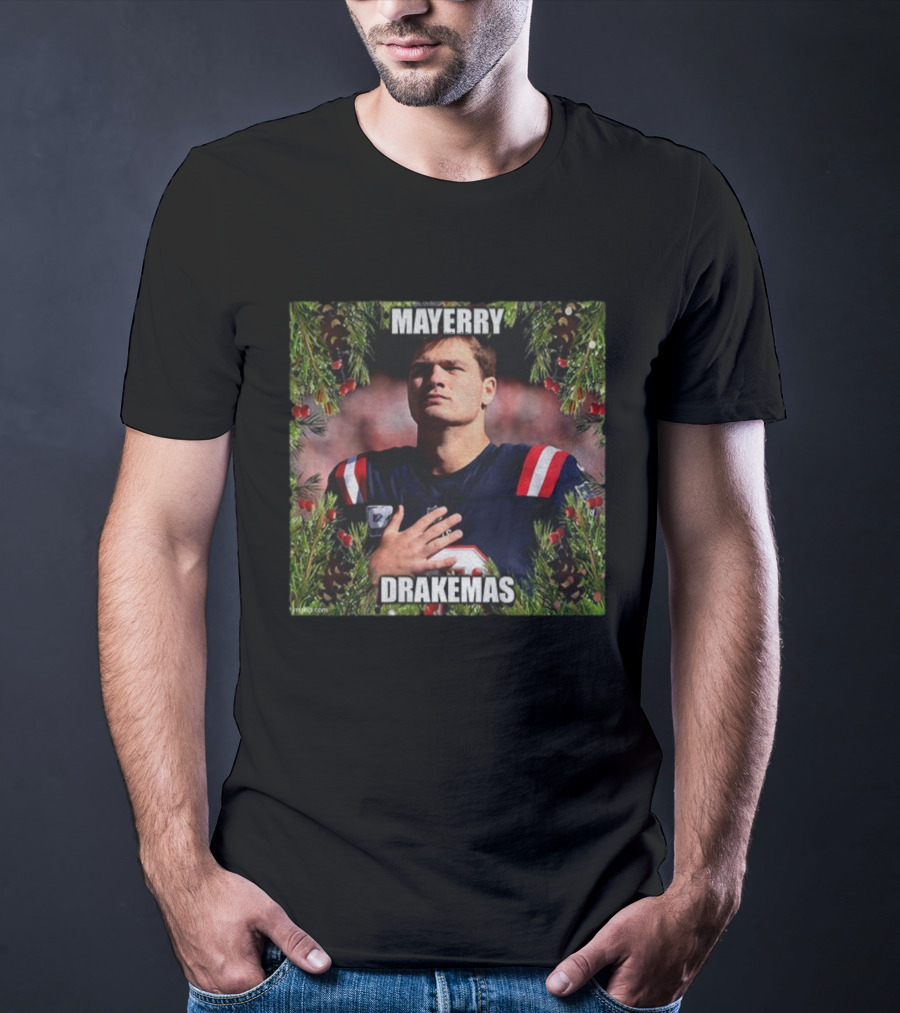 Mayerry Drakemas Football Christmas Evergreen Garland T-Shirt