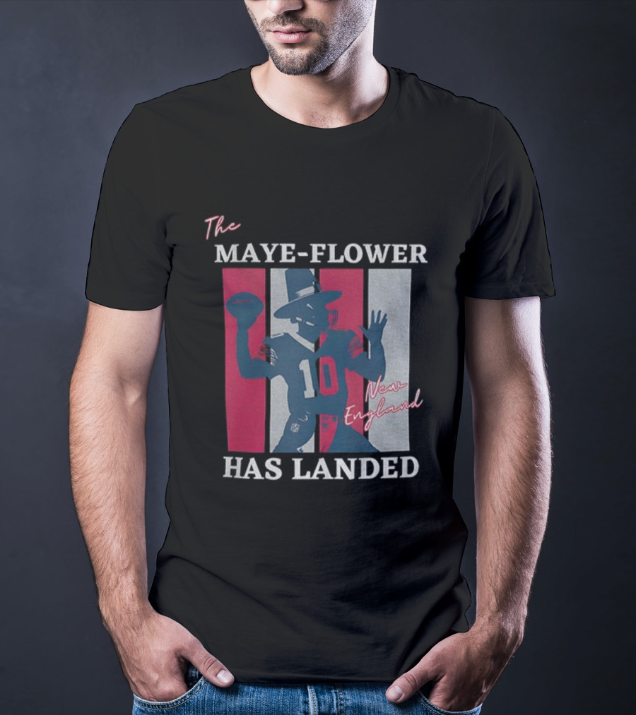 New England Football Pilgrim Drake The Maye-flower Has Landed T-Shirt