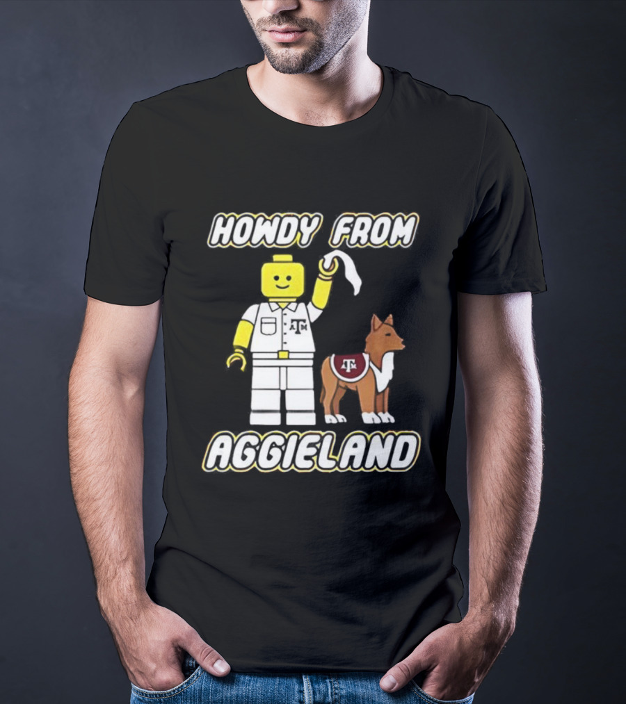 Howdy From Aggieland Texas A&M University Alamo Aggies Lego T-Shirt