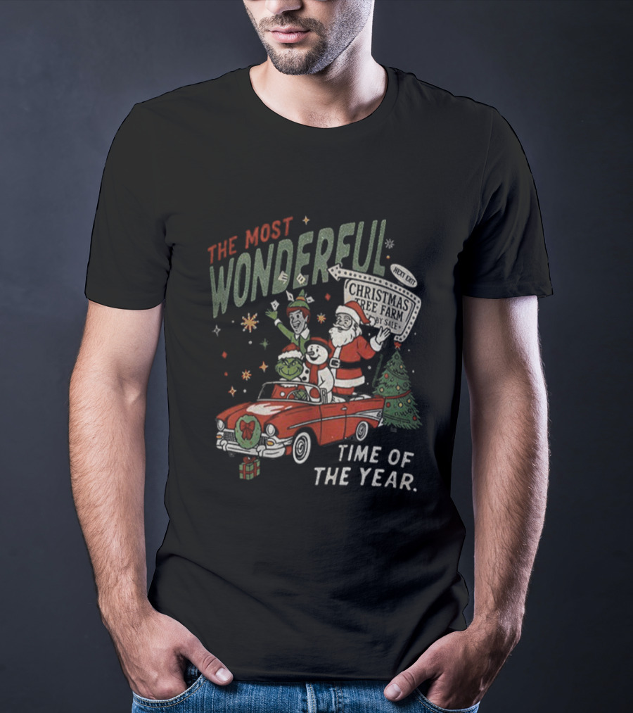 The Most Wonderful Time Of The Year Santa Reindeer Elf Grinch Merry Christmas T-Shirt