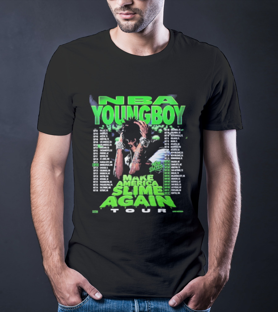 NBA YoungBoy Make America Slime Again Tour 2025 New Dates T-Shirt