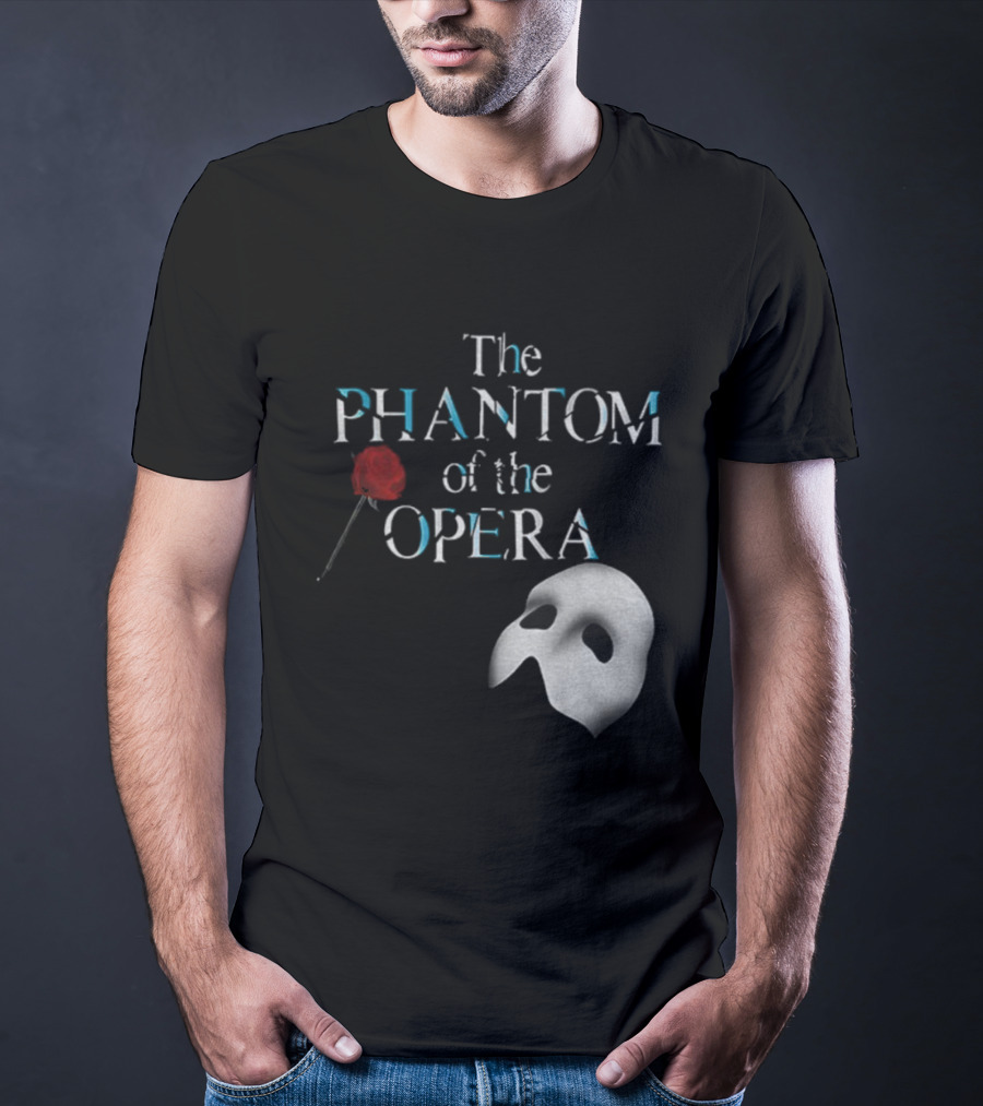 The Phantom Of The Opera Mask And Red Rose Broadway Musical T-Shirt