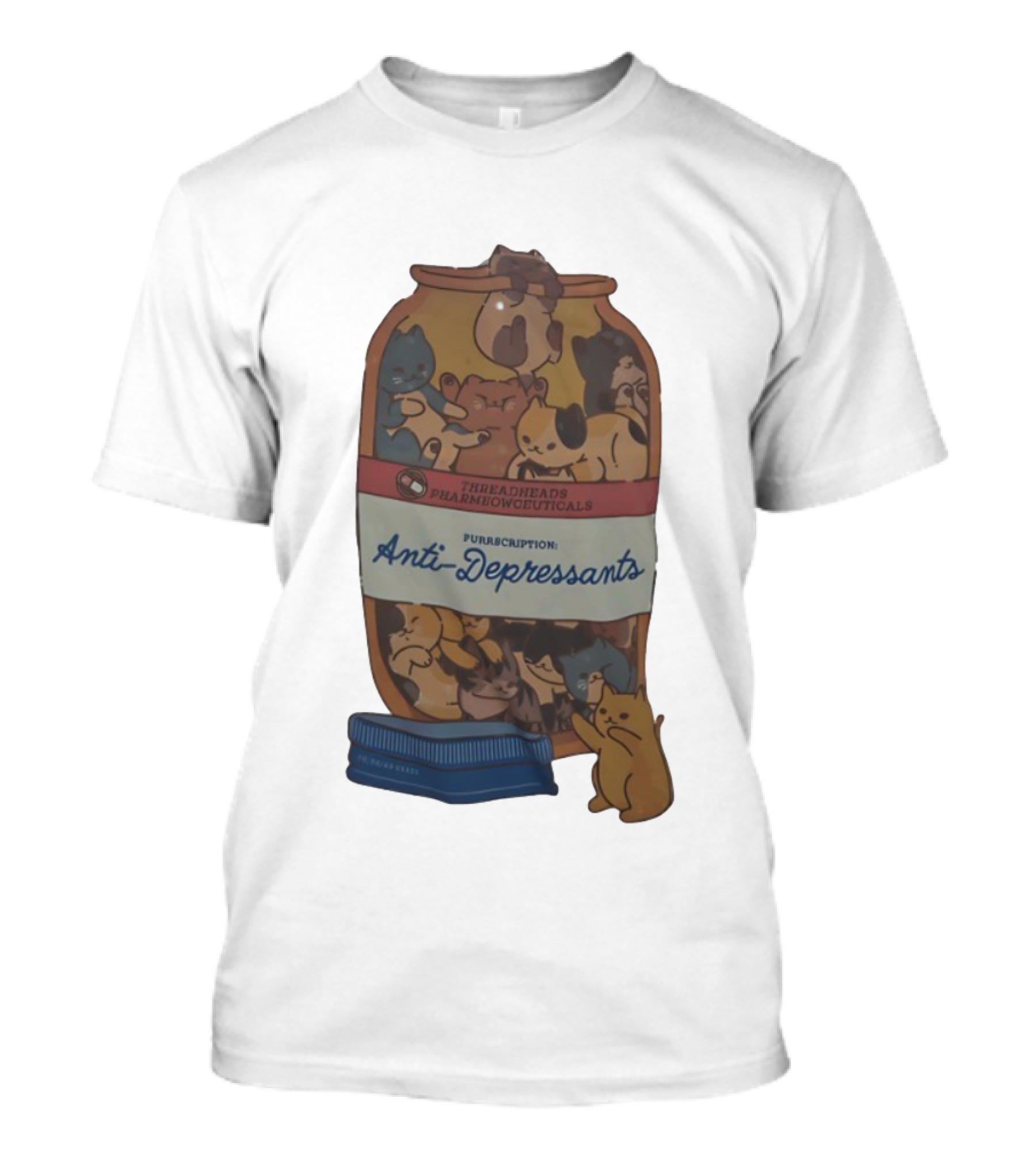Purrscription Anti-Depressants Threadheads Pharmiaowceuticals Cat Edition T-Shirt