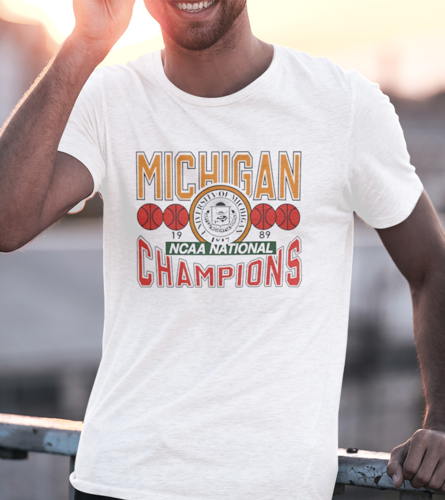 Michigan NCAA Basketball National Champions 1989 Logo T-Shirt