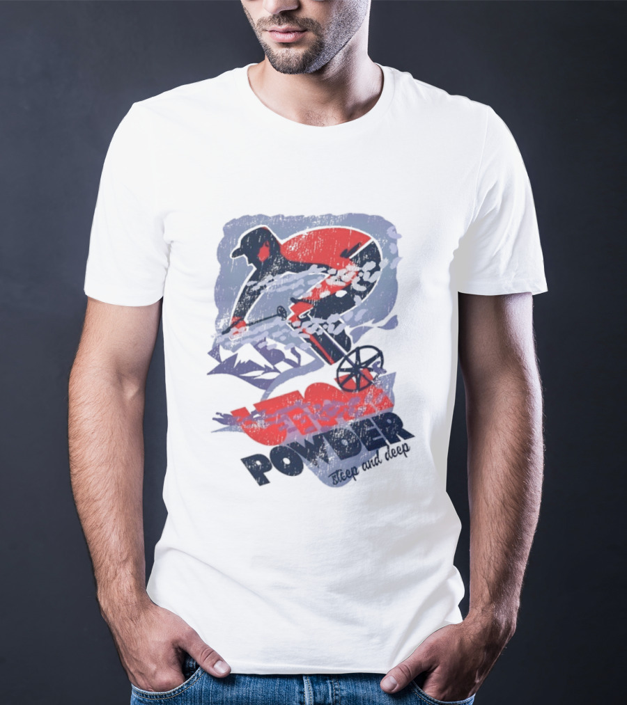 Utah Utes Football Steep Powder Skiing T-Shirt