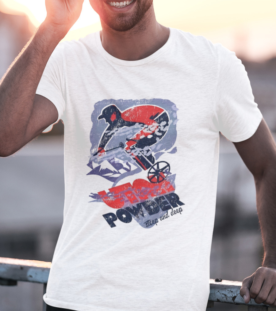 Utah Utes Football Steep Powder Skiing T-Shirt