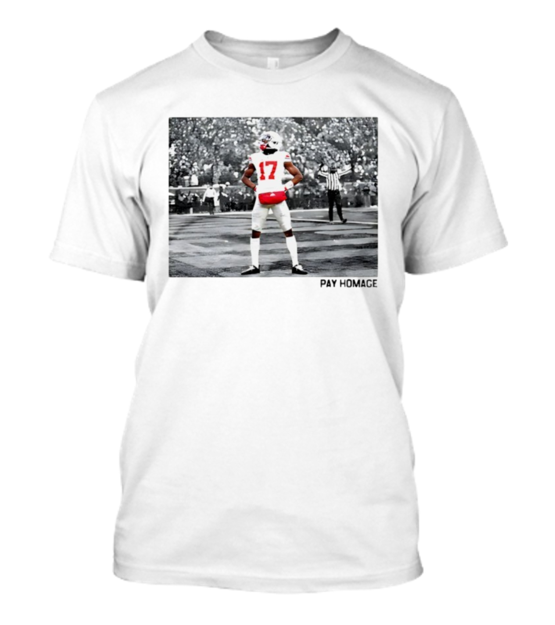 Carnell Tate Pay Homage 17 Football Player Stance T-Shirt