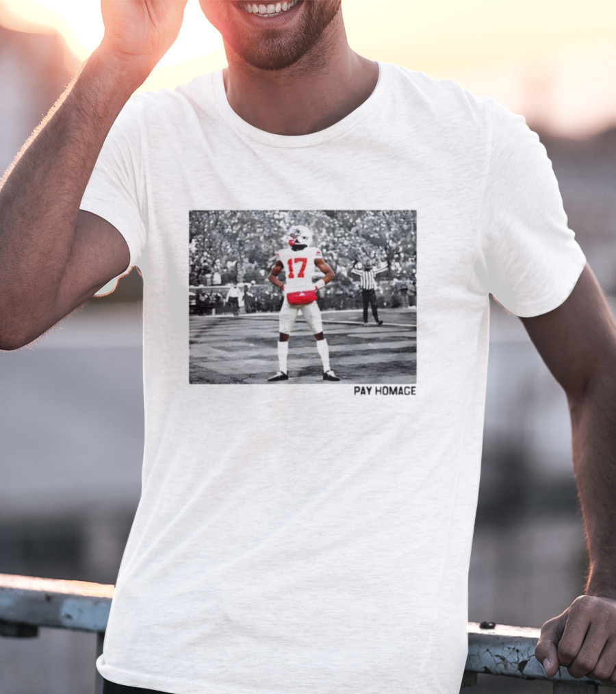 Carnell Tate Pay Homage 17 Football Player Stance T-Shirt