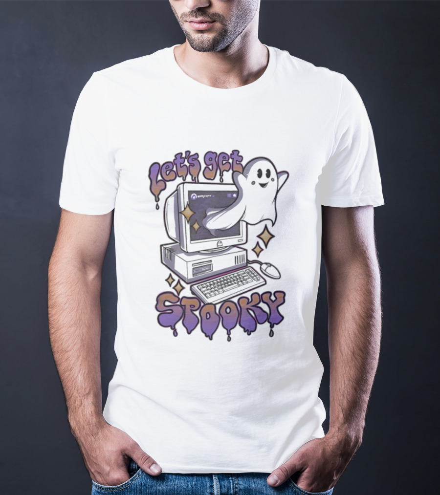 Let's Get Spooky Ghost Computer Halloween T-Shirt