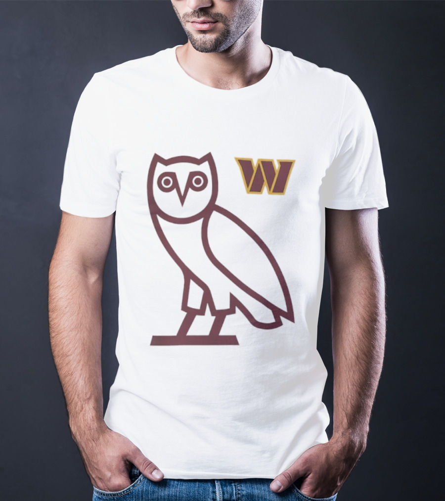 Washington Commanders OVO NFL Collaboration Owl W Logo T-Shirt