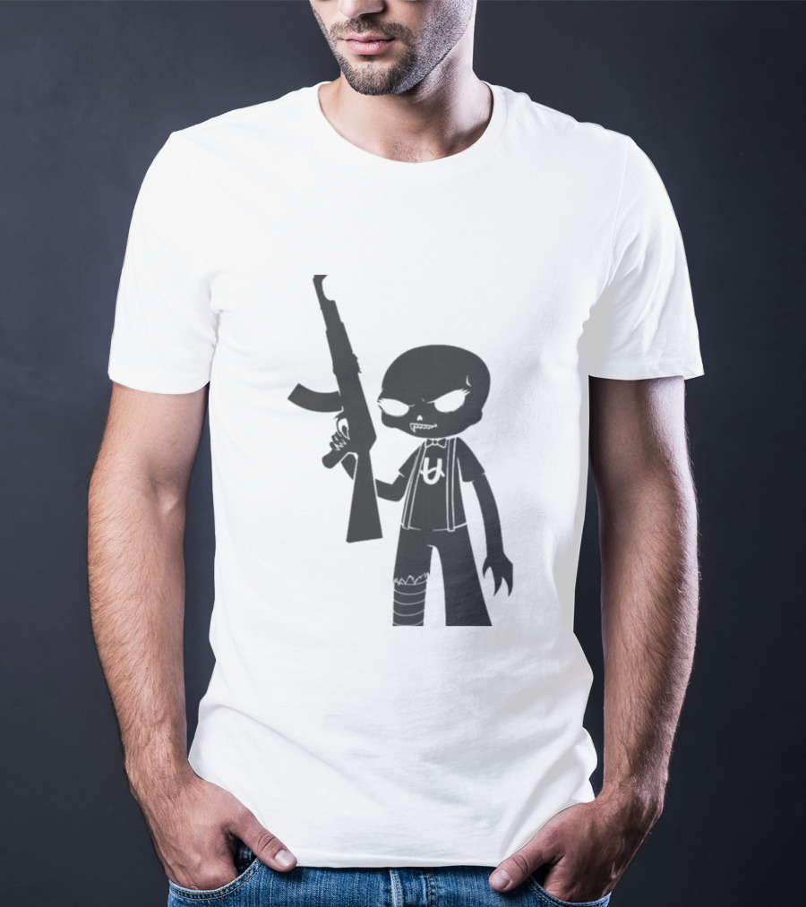 Homestuck Caliborn Character U Symbol Black Silhouette With Weapon T-Shirt