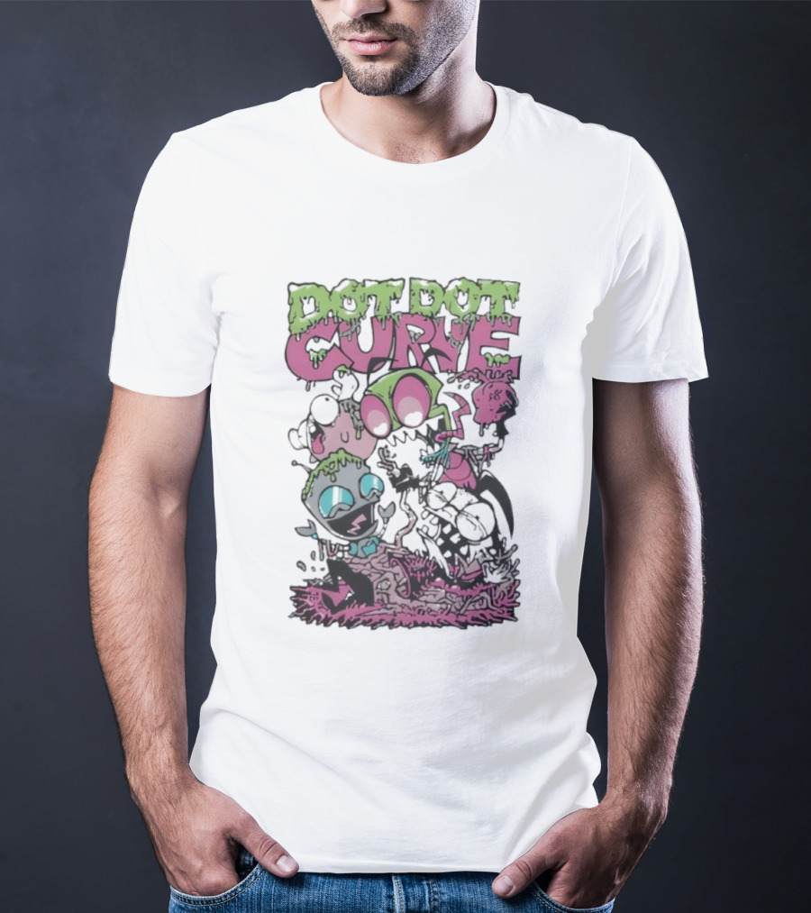 Dot Dot Curve Scene The Fuck Up Reptilian Zombie Cartoon Duo T-Shirt
