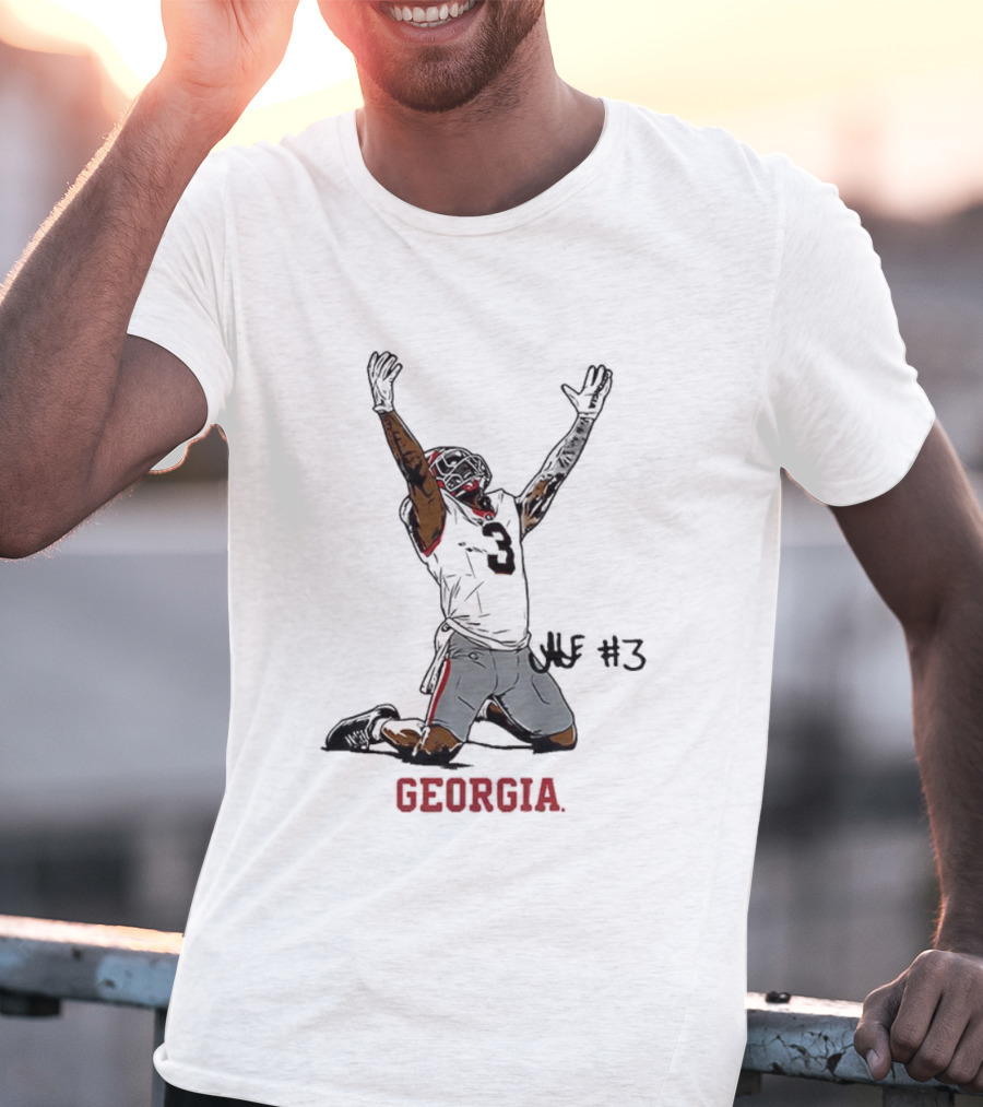 Nate Frazier Georgia Bulldogs Football NFL #13 End Zone Celebration T-Shirt