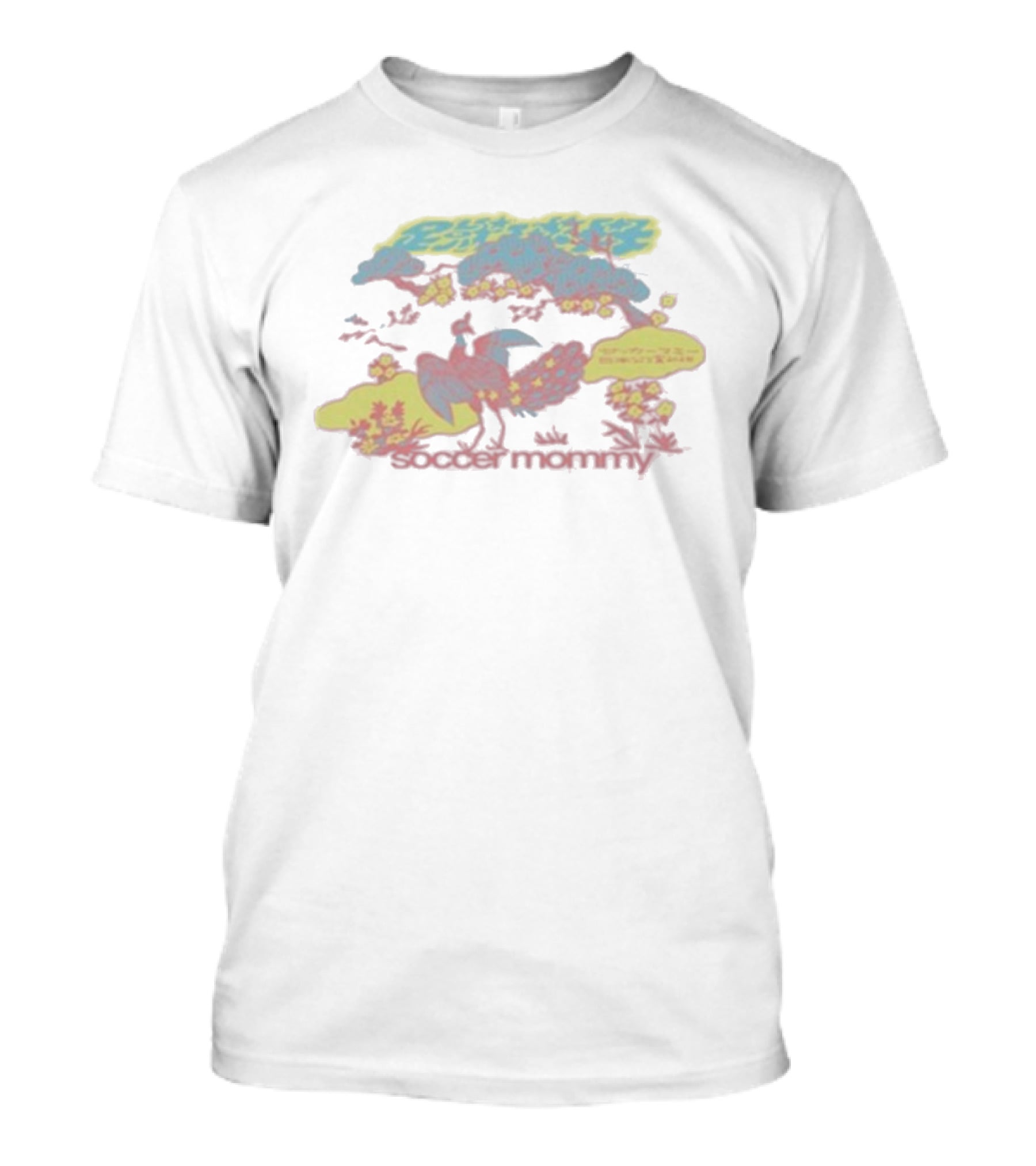 Vintage Aesthetic Soccer Mommy Tokyo With Peacock Blossom Scene T-Shirt