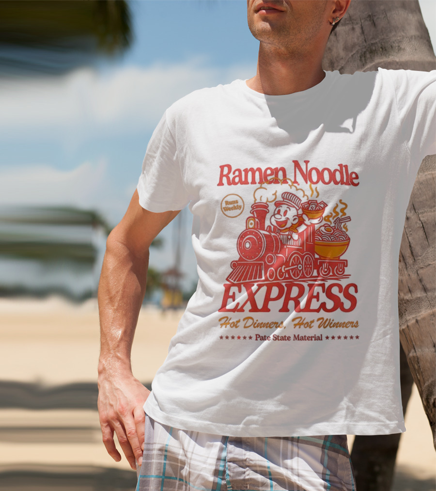 Ramen Noodle Express Hot Dinners Hot Winners Fun Steam Material T-Shirt