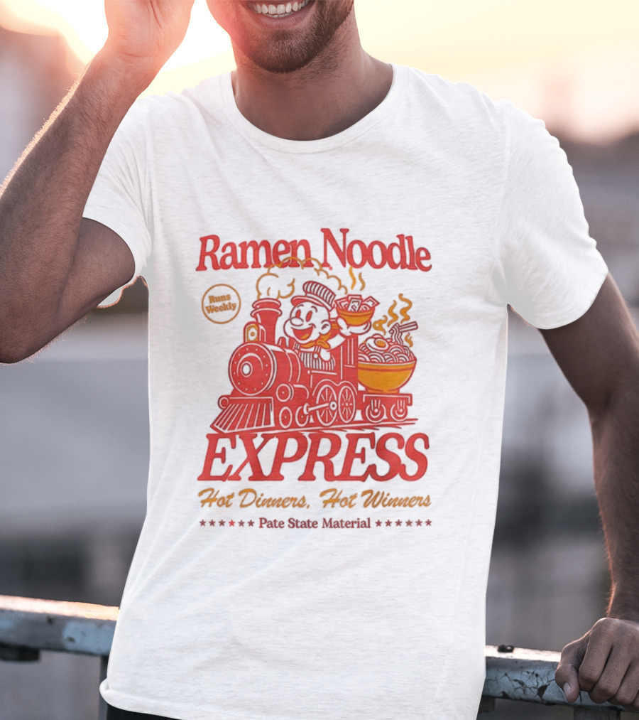 Ramen Noodle Express Hot Dinners Hot Winners Fun Steam Material T-Shirt