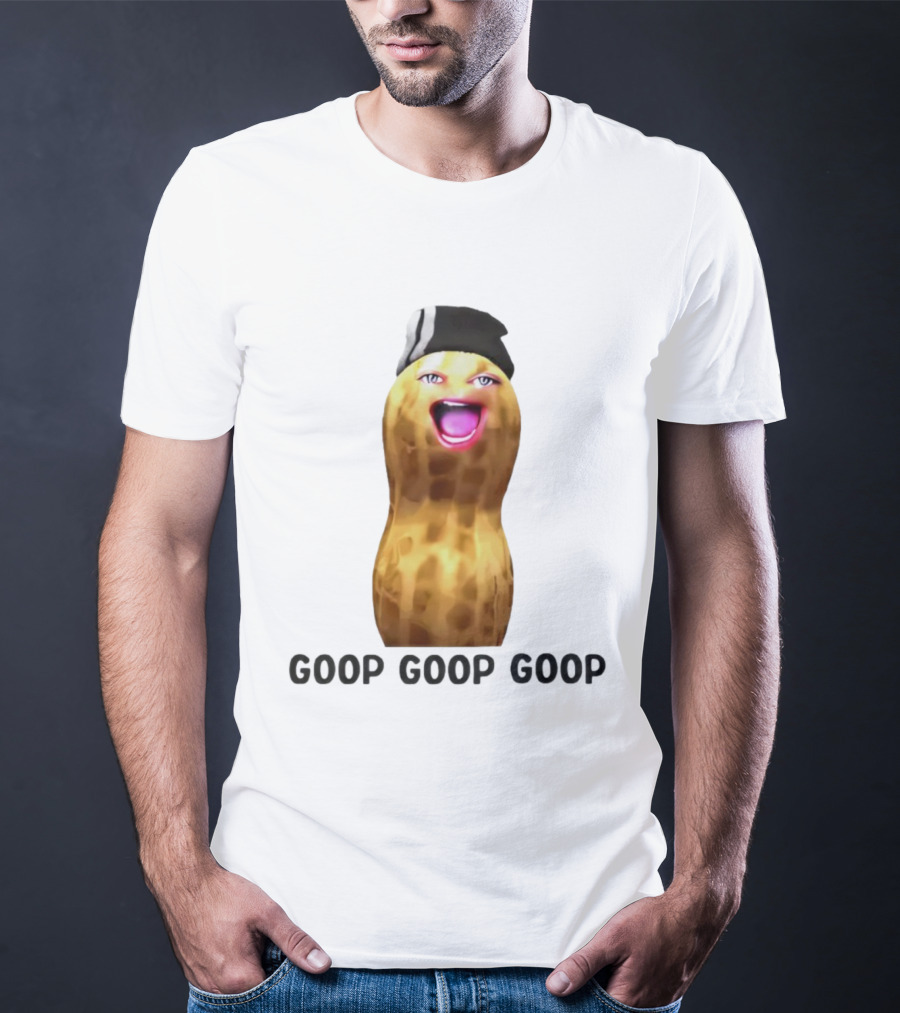 GOOP GOOP GOOP The Burnt Peanut Character With Beanie Hat T-Shirt