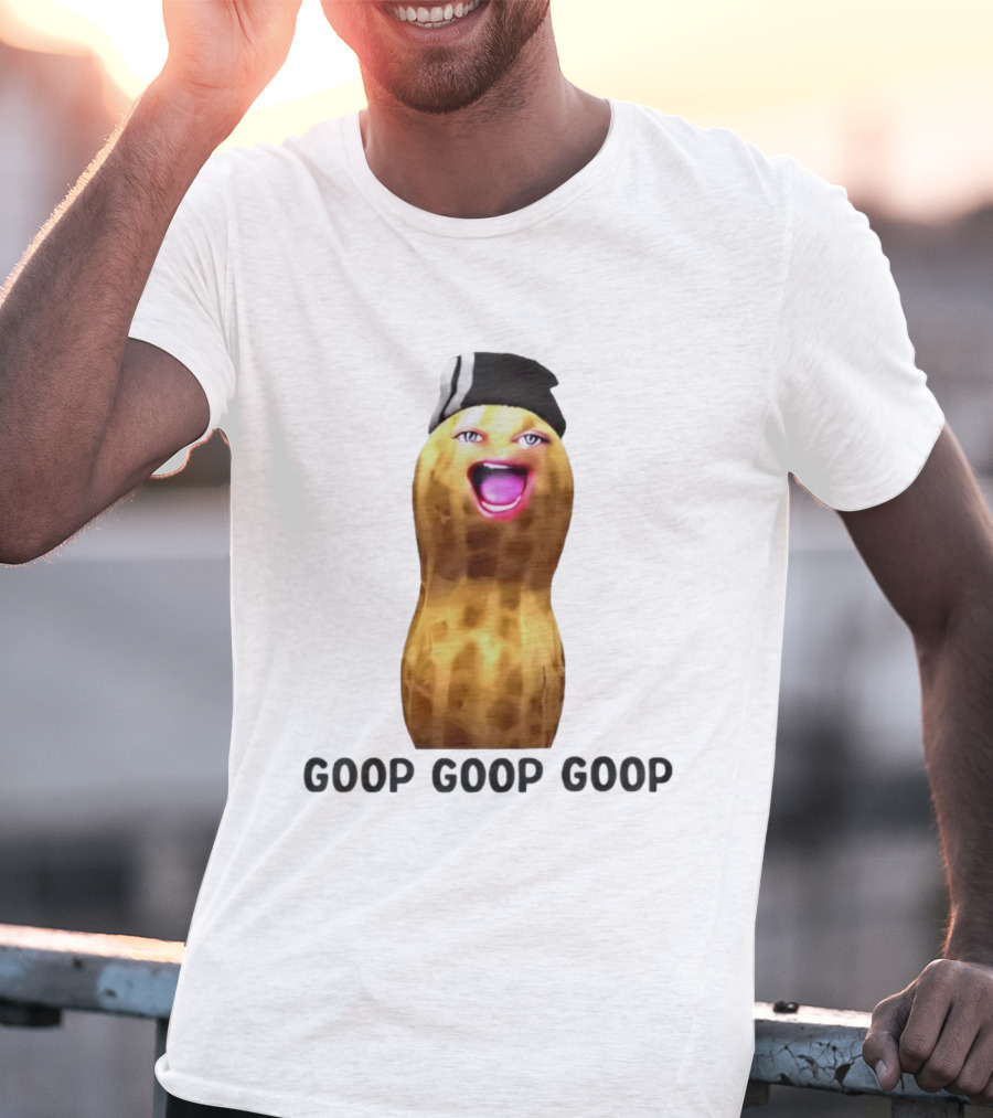 GOOP GOOP GOOP The Burnt Peanut Character With Beanie Hat T-Shirt