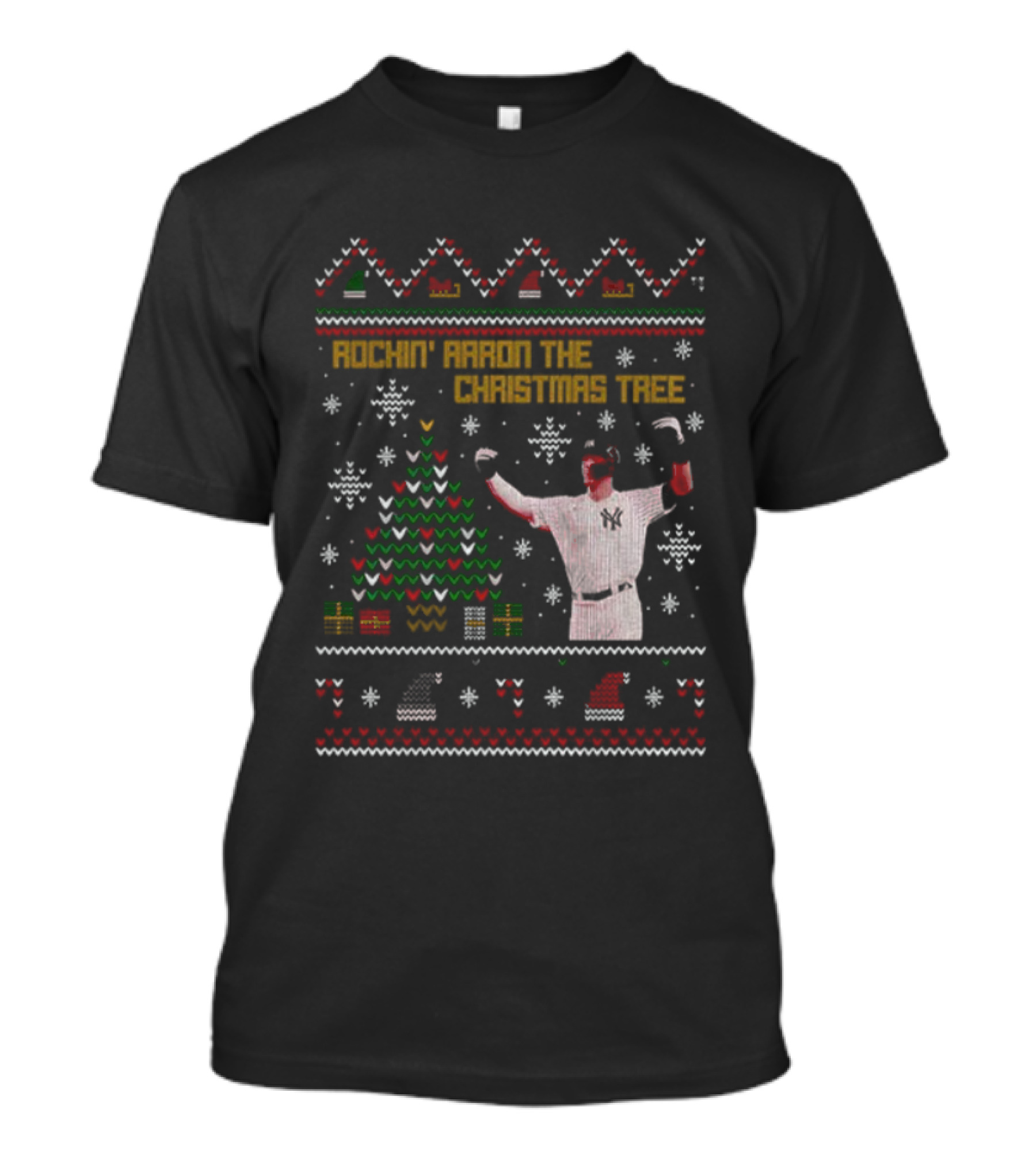 Rockin Around The Christmas Tree Aaron Judge Ugly Christmas T-Shirt