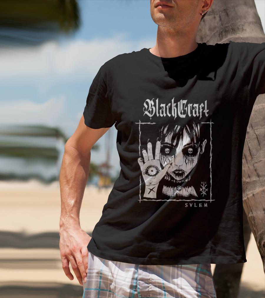 Blackcraft Cult Salem Anime Girl Goth Eye Symbol Mystical T-Shirt