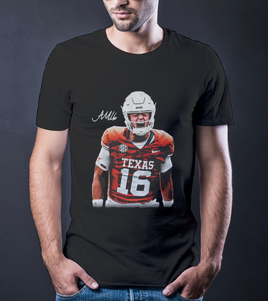 Texas Longhorns Football Arch Manning SEC Shout 16 Signature T-Shirt