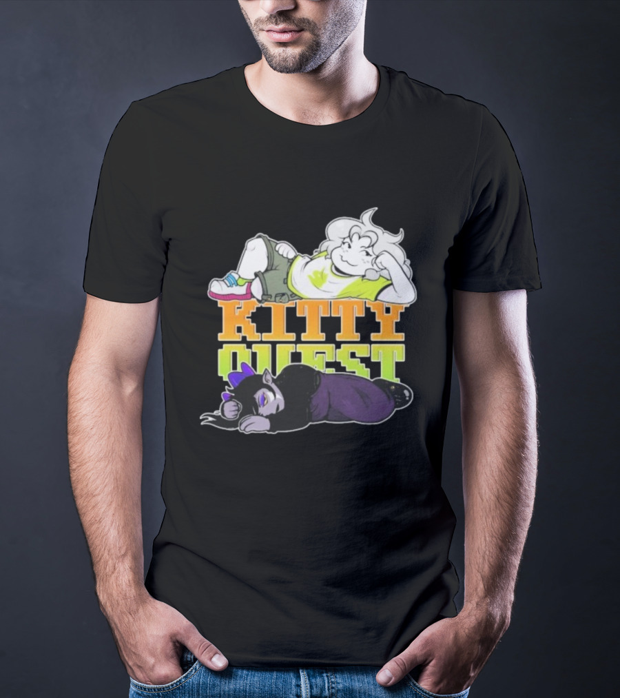 Kitty Quest Playful Characters Relaxing Fun Theme T-Shirt