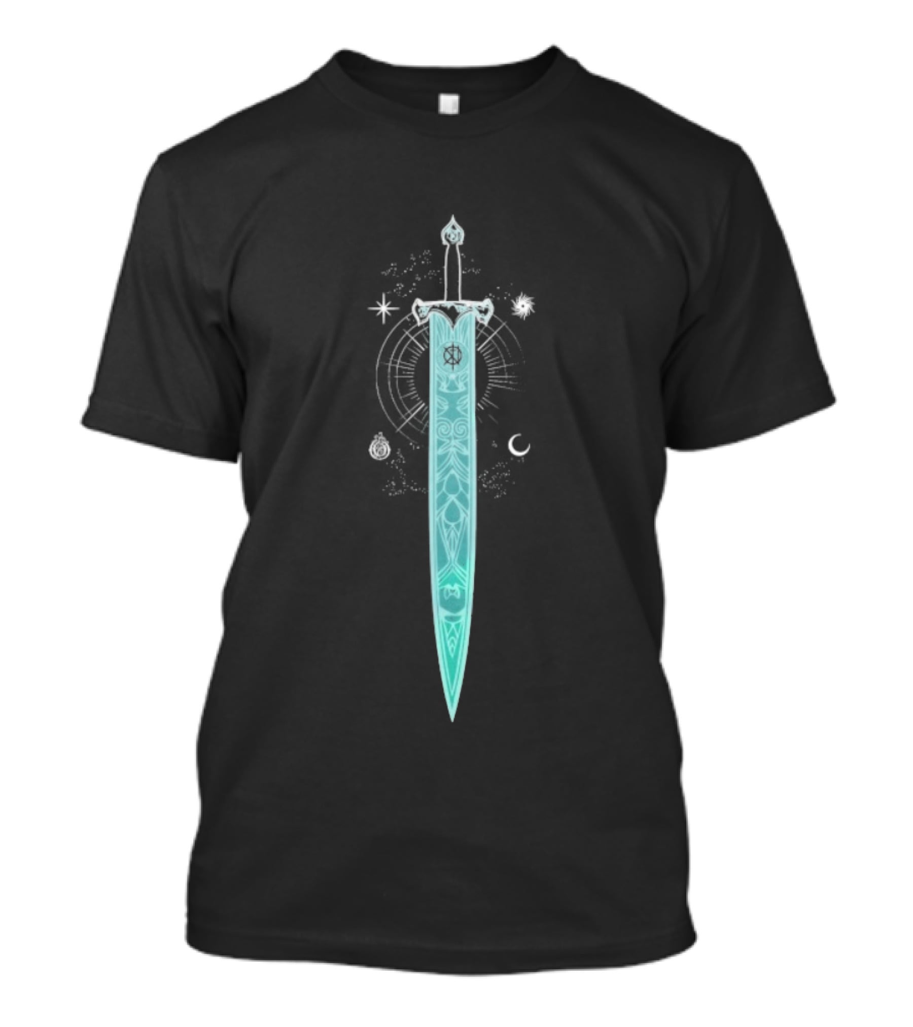 Ophelia Kill The Noise Sword Neon Blue Design T-Shirt