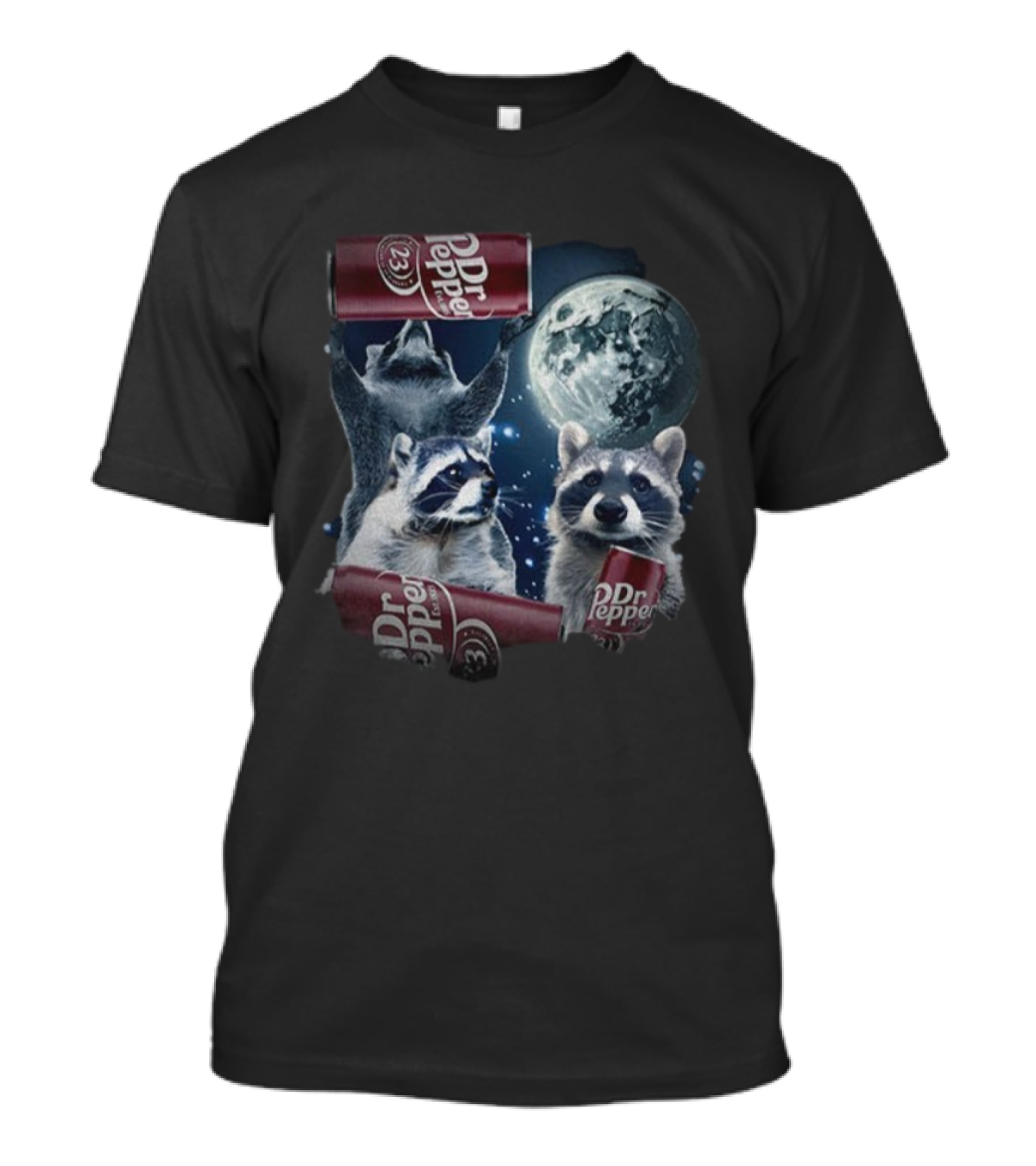 Dr Pepper Raccoons Howling At Moon T-Shirt