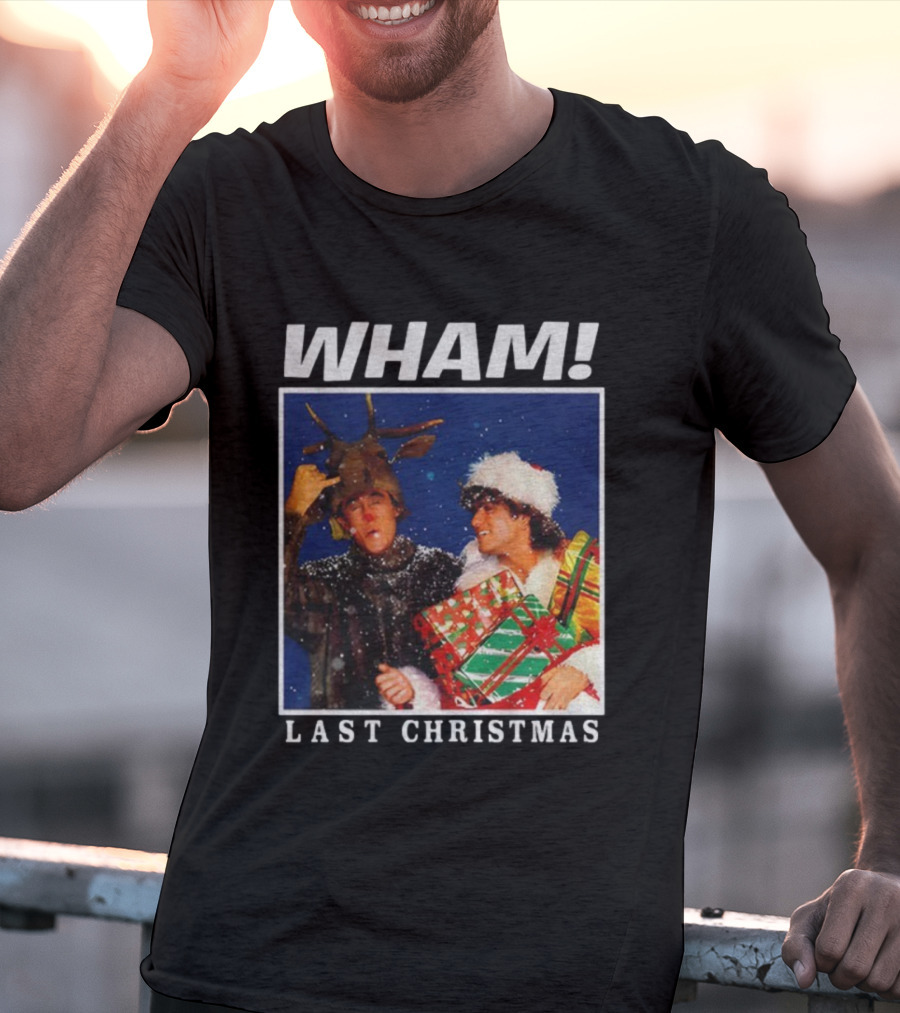 WHAM George Michael Last Christmas Vintage Holiday Scene T-Shirt