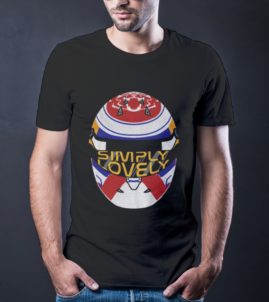 Simply Lovely Max Verstappen Racing Helmet Red White Blue Design T-Shirt