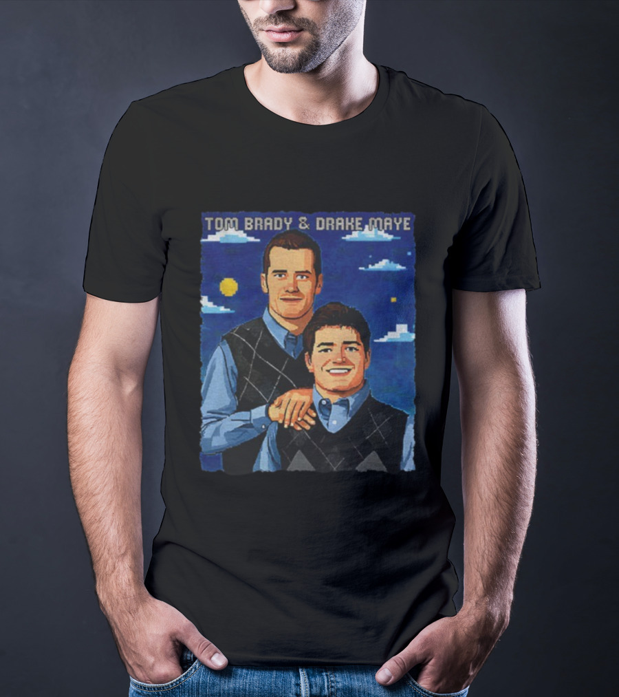 Tom Brady And Drake Maye Stepbrothers Vintage New England Patriots NFL 2025 T-Shirt