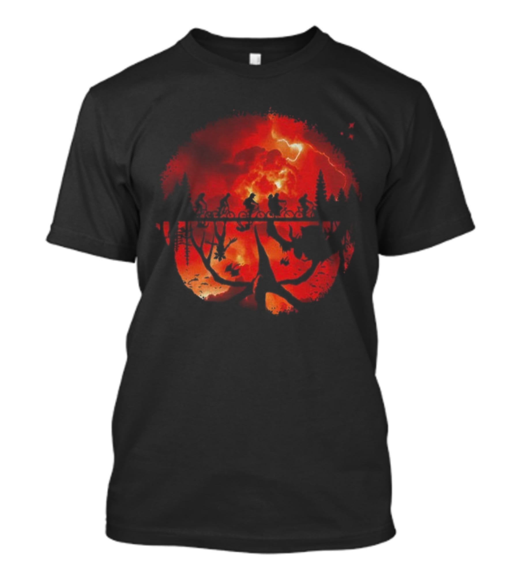 Welcome To The Upside Down 80s Horror TV Show Sunset Scene T-Shirt