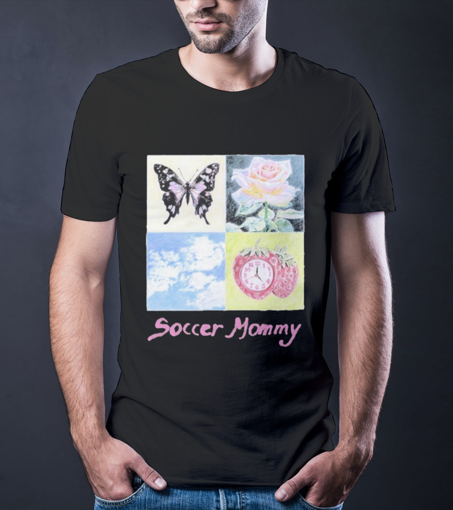 Soccer Mommy Butterfly Rose Sky Strawberry T-Shirt