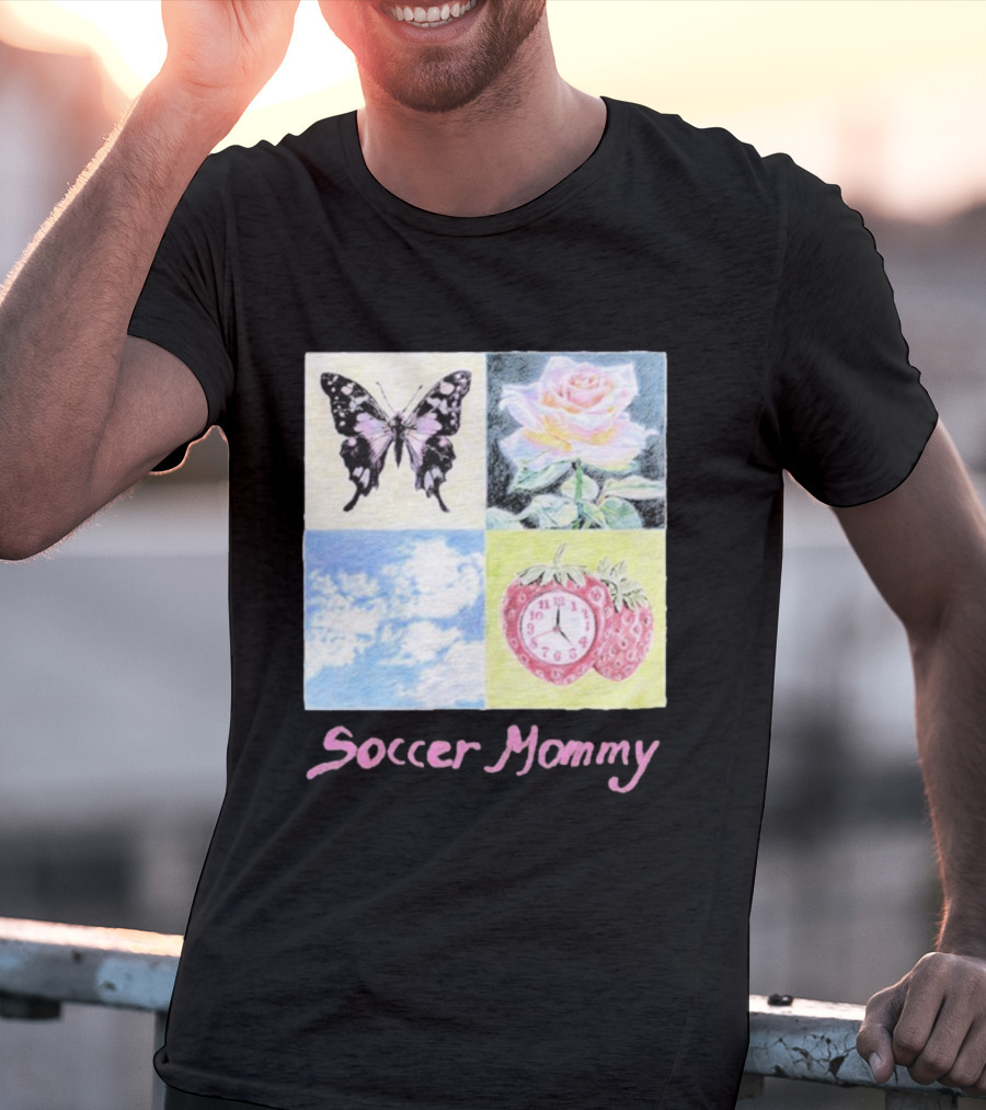 Soccer Mommy Butterfly Rose Sky Strawberry T-Shirt