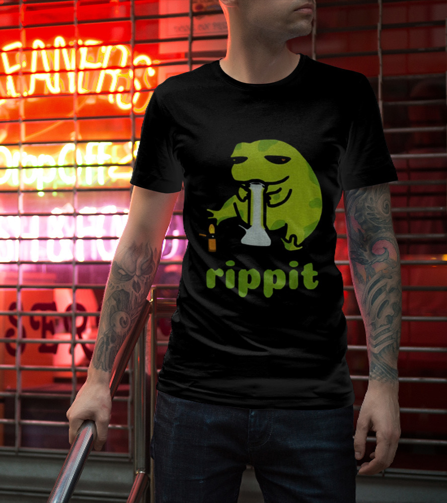 Frog Bong Rippit Stoner Ripping Hits T-Shirt