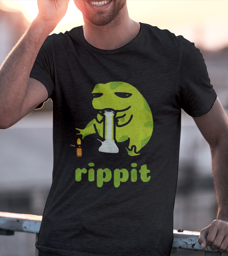 Frog Bong Rippit Stoner Ripping Hits T-Shirt