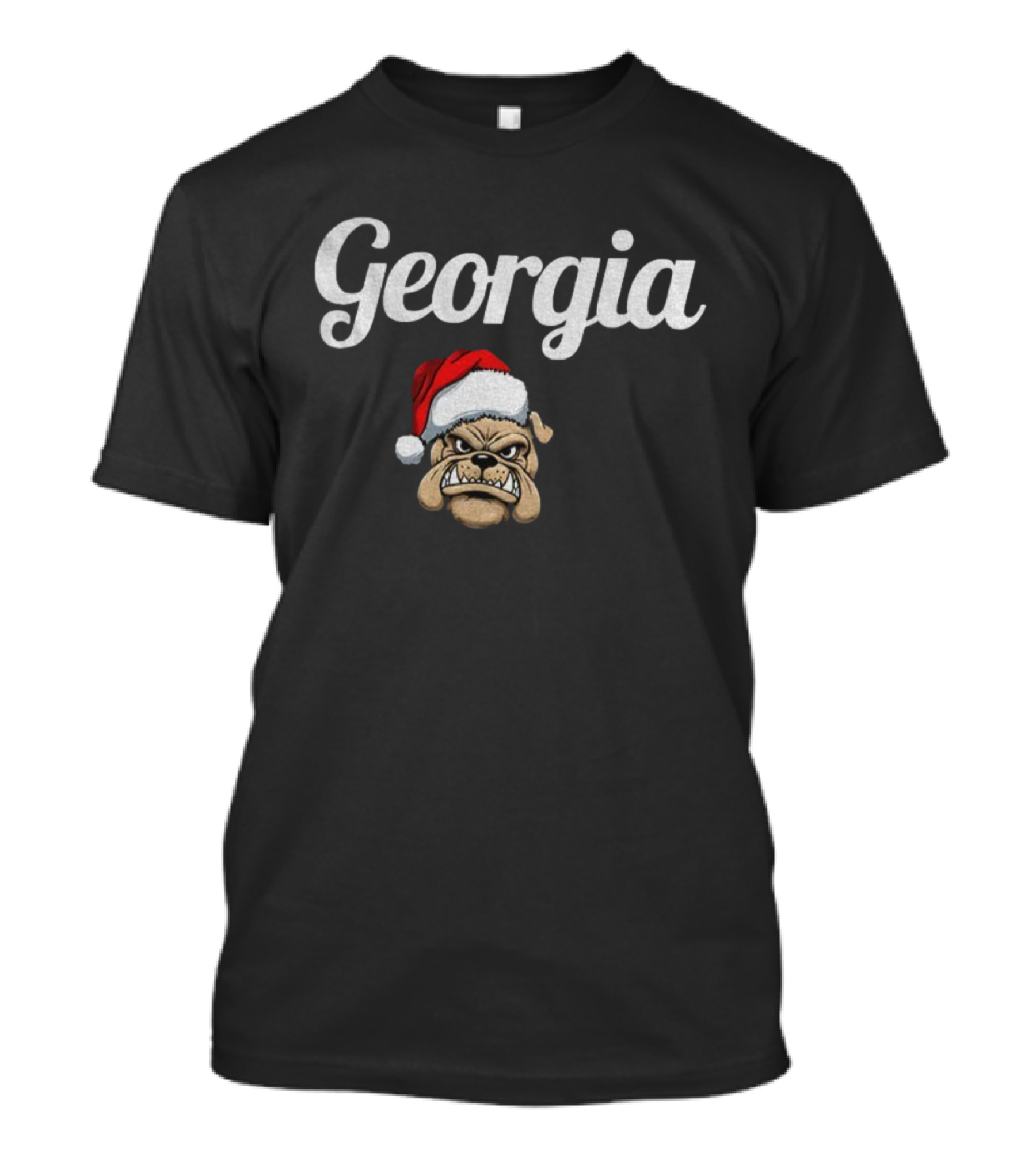 Georgia Christmas UGA Bulldog Santa Hat Mascot T-Shirt