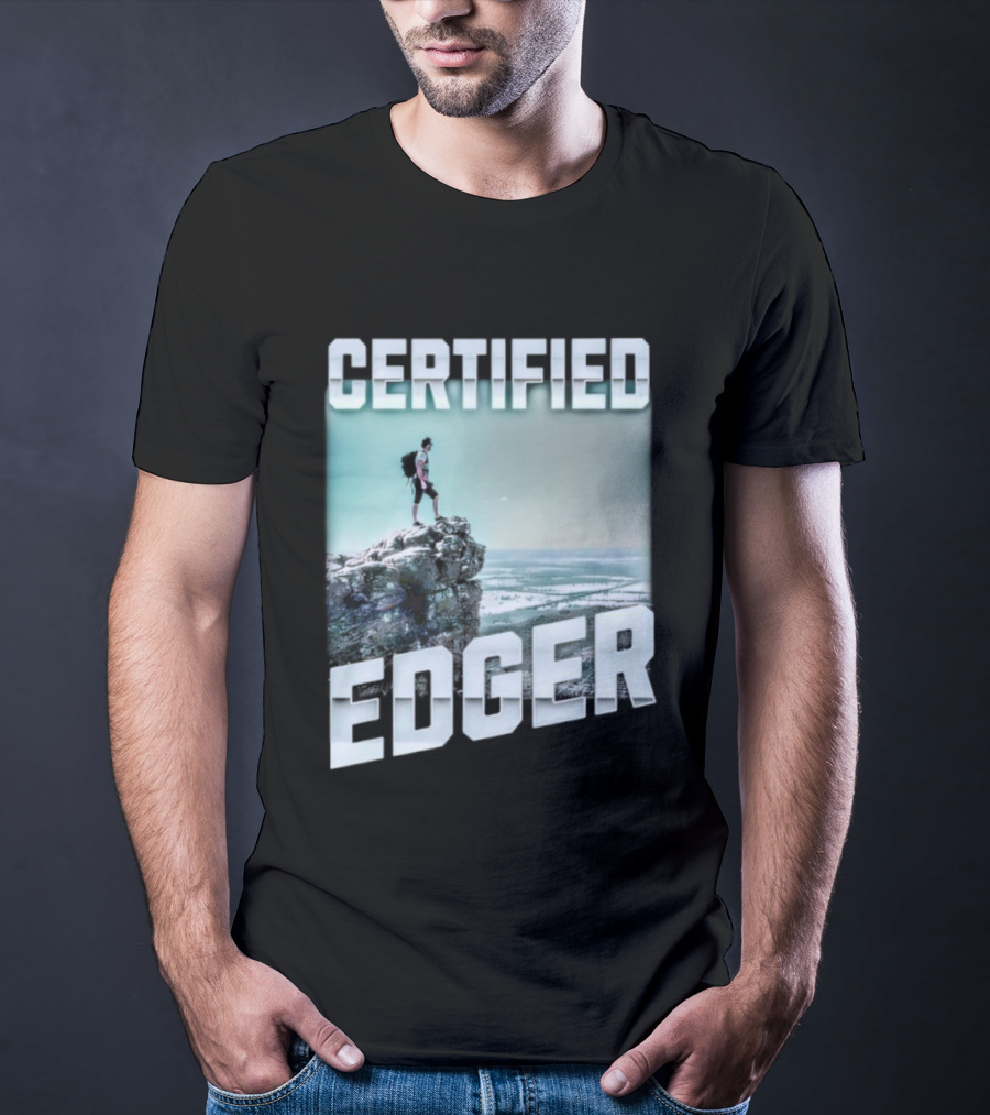 Certified Edger Adventure Surfing Ocean Wave T-Shirt