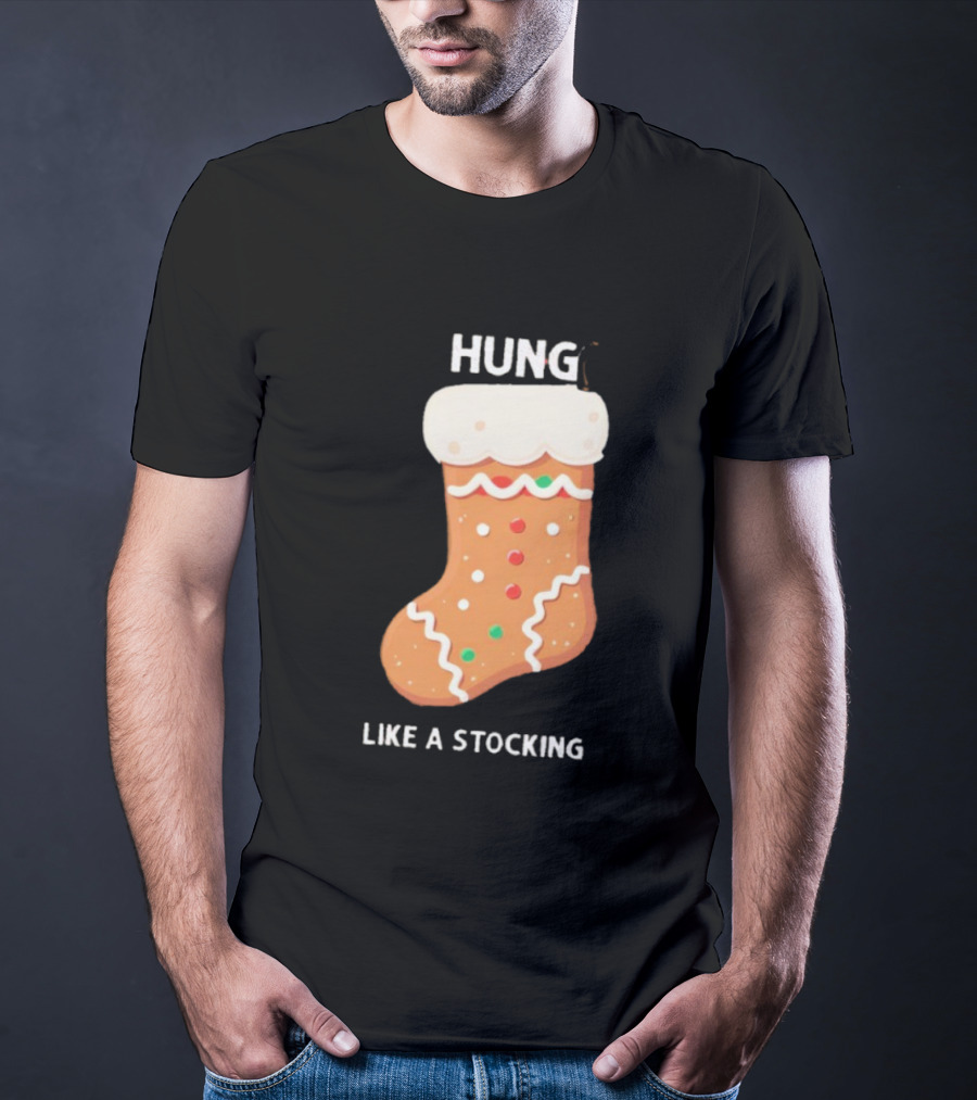 Hung Like A Stocking Gingerbread Christmas T-Shirt