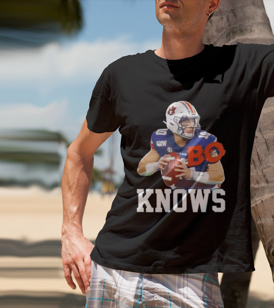 Bo Knows Bo Nix College Football Fan Auburn Tigers Parody T-Shirt