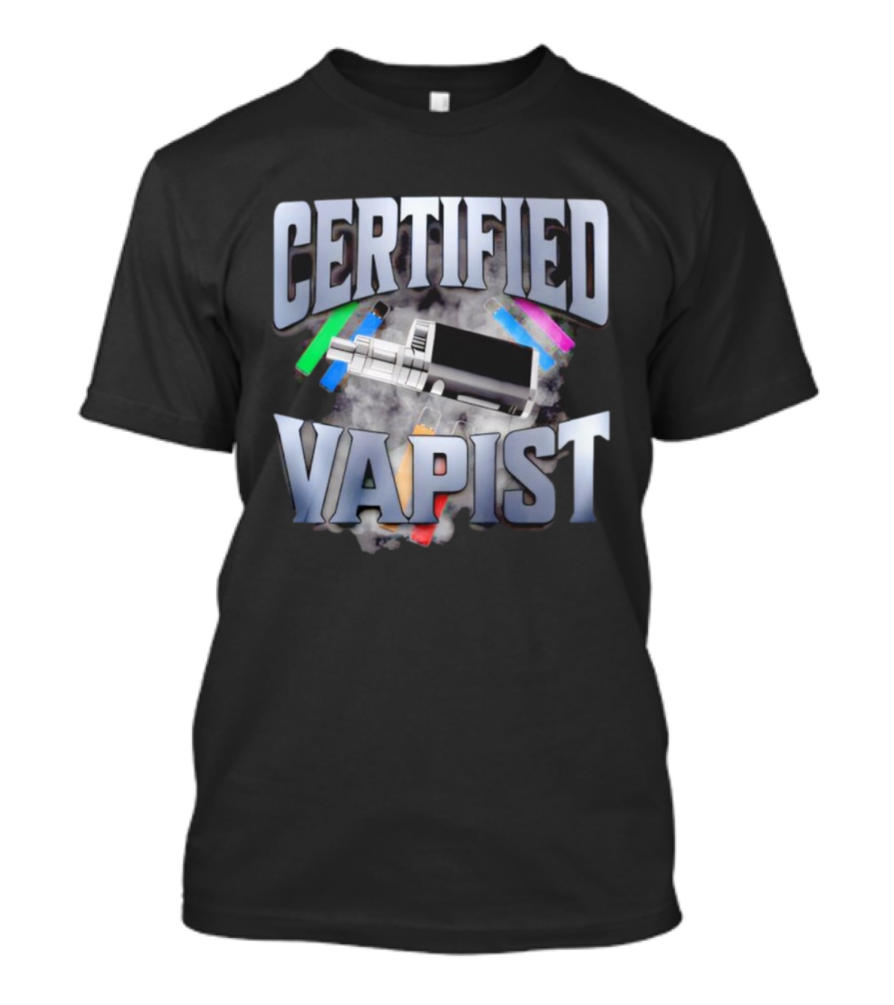 Certified Vapist Vape Cloud With Colorful Devices T-Shirt