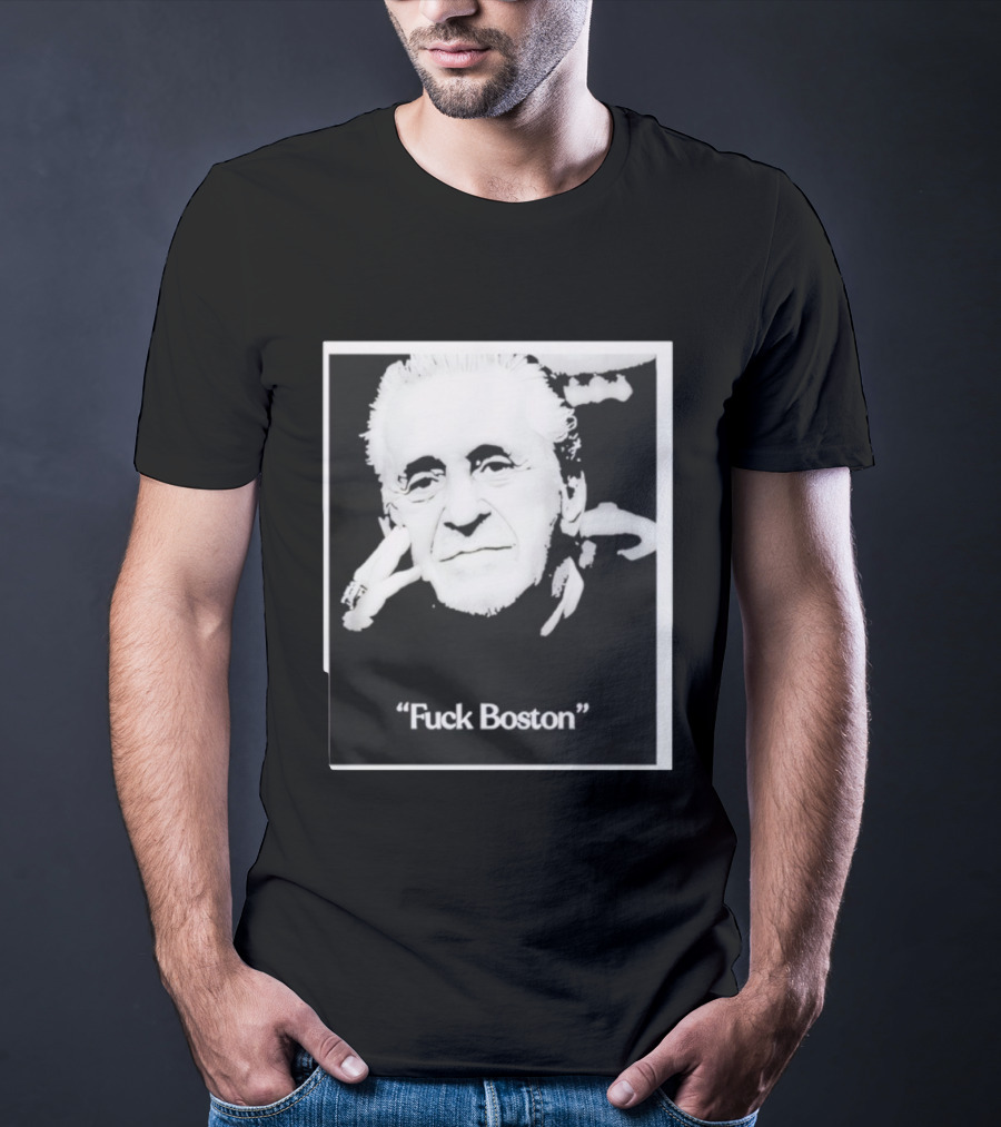 Pat Riley Portrait With 'Fuck Boston' Text T-Shirt